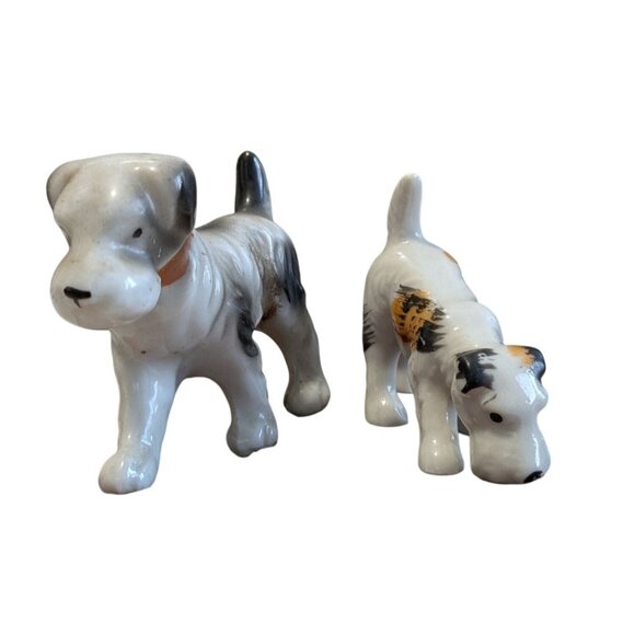 Vintage Ceramic Terrier Dog Figurines Set Made In Japan - Picture 11 of 12